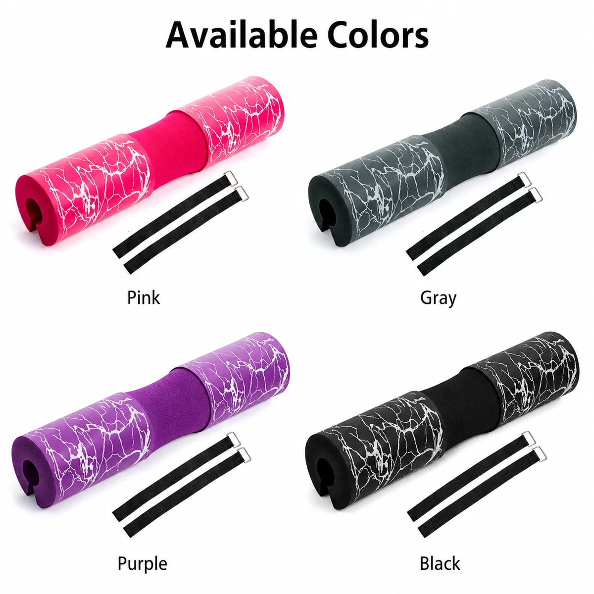 Barbell Squat Pad Foam Neck Shoulder Support with Straps for Hip Thrusts Lunges Weight Lifting Gym Workout Training Fitness Sets