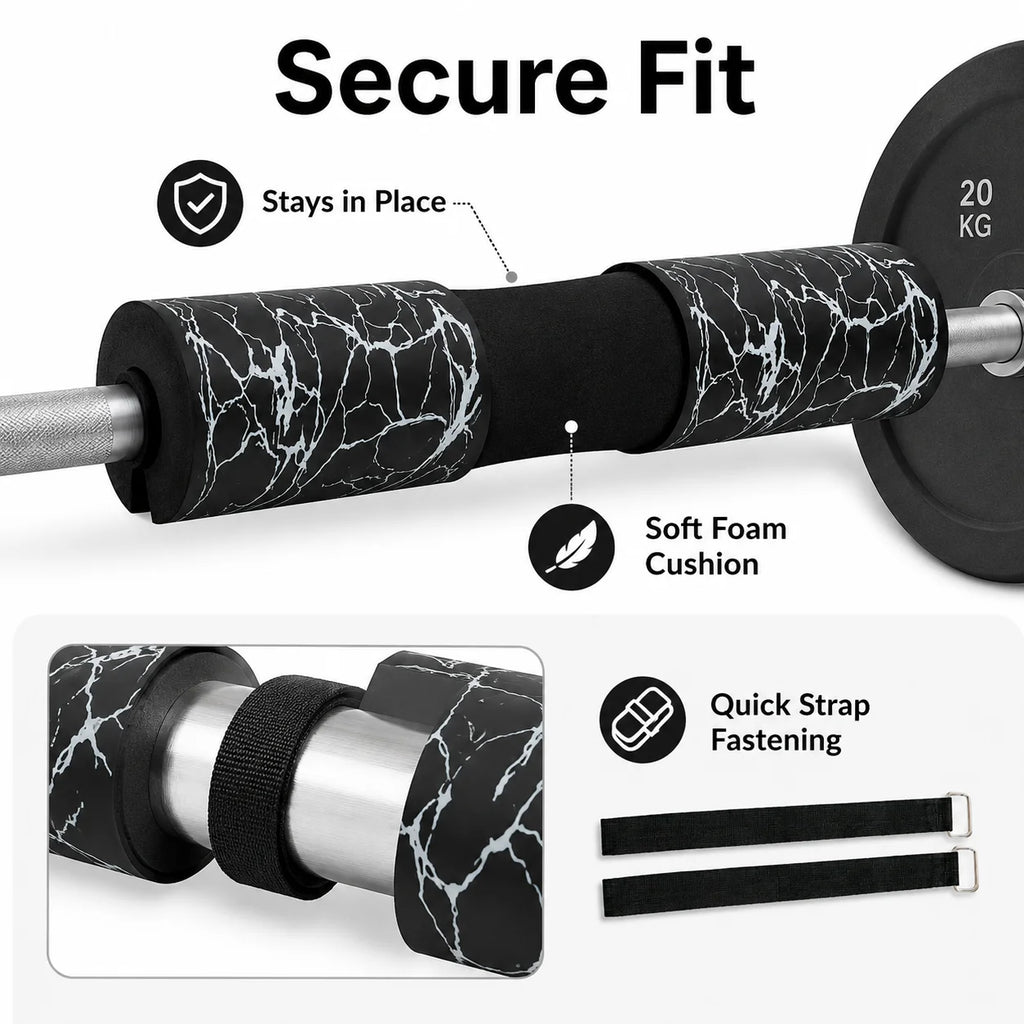 Barbell Squat Pad Foam Neck Shoulder Support with Straps for Hip Thrusts Lunges Weight Lifting Gym Workout Training Fitness Sets