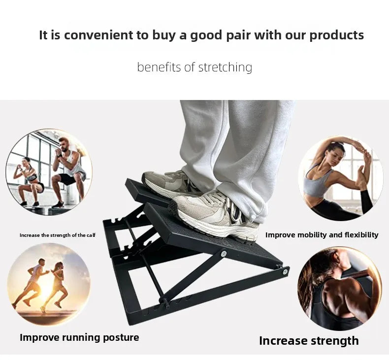 BNcompany LJB-010 Sports Board Adjustable Steel Calf Stretcher with Non-Slip Full Surface Ankle Incline Board
