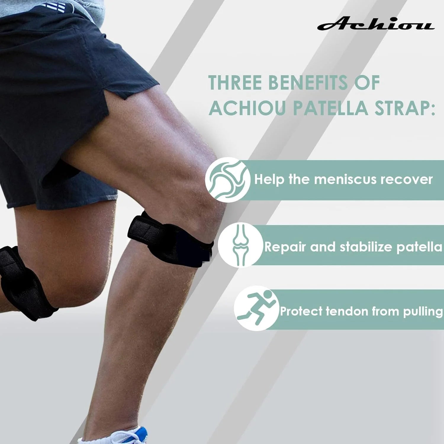 LEYAO Adjustable Patella Knee Strap Pain Relief Knee Brace for Sports Running Hiking & Joint Support