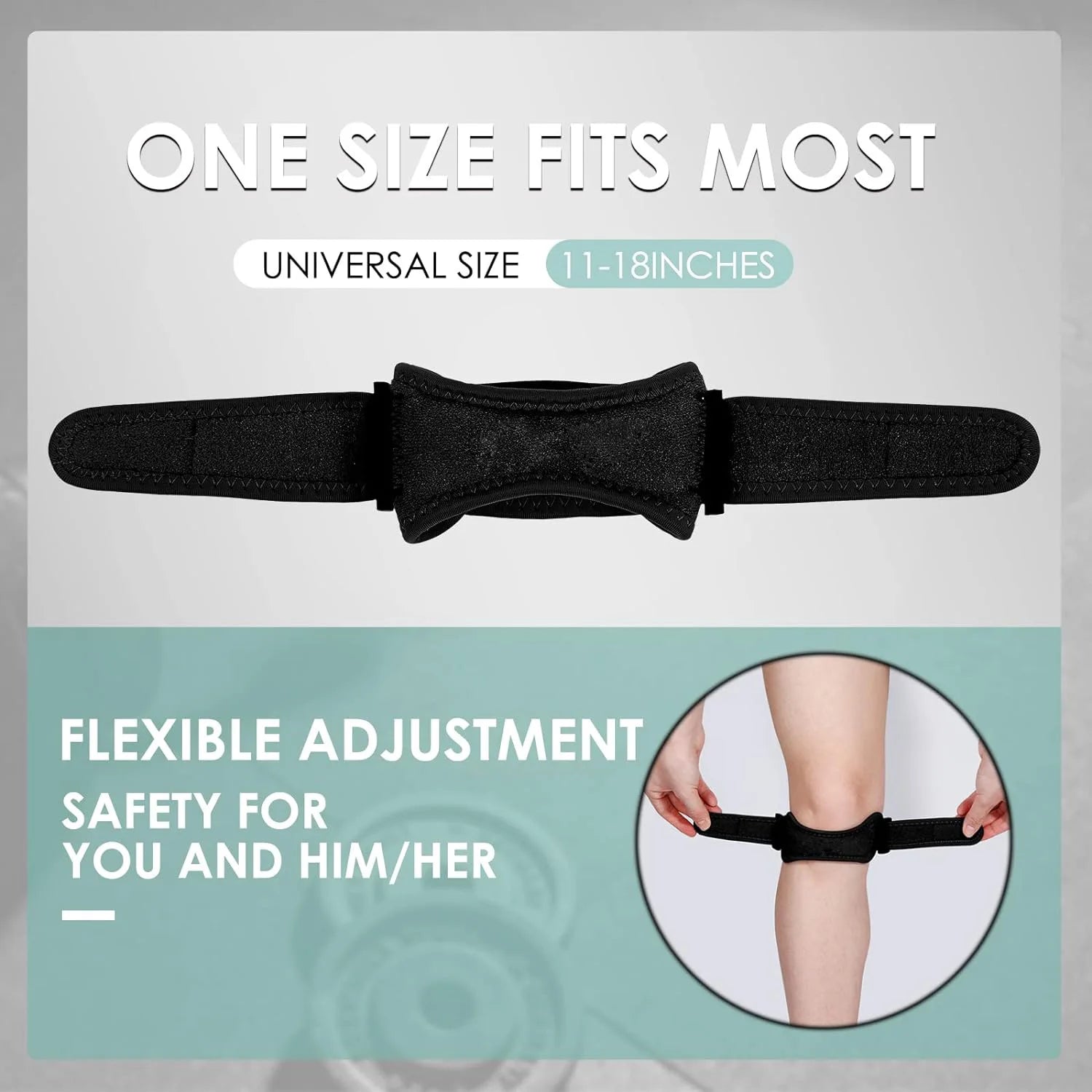 LEYAO Adjustable Patella Knee Strap Pain Relief Knee Brace for Sports Running Hiking & Joint Support
